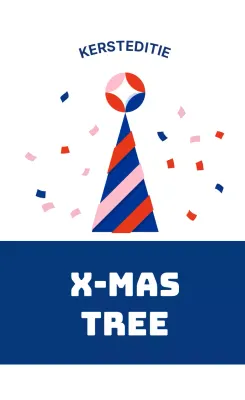 Blauw Rood Geïllustreerde Kerstcadeau Etiketten