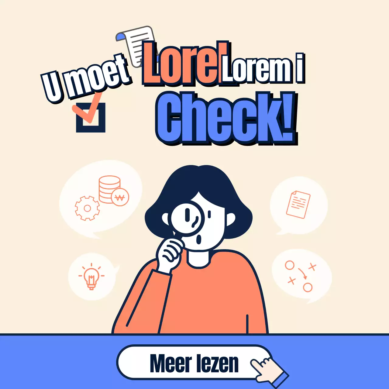 Informatiekaart patentaanvraag in beige, blauw en oranje Nieuws