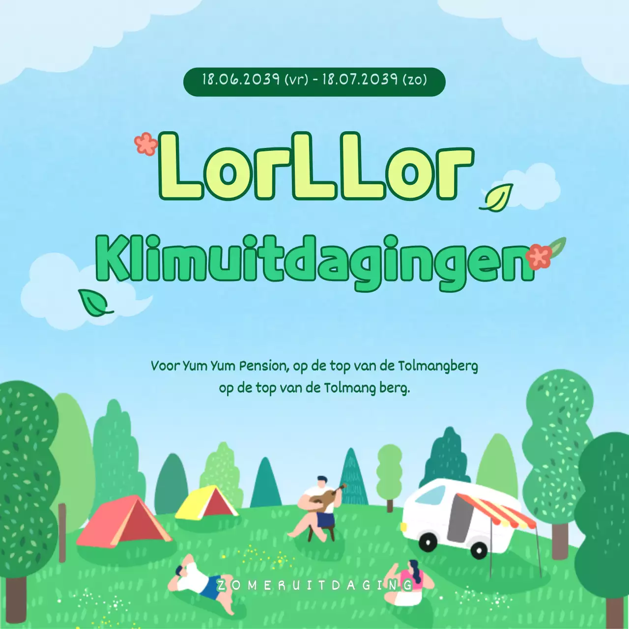 Over het leuke geïllustreerde reisuitdagingsevenement