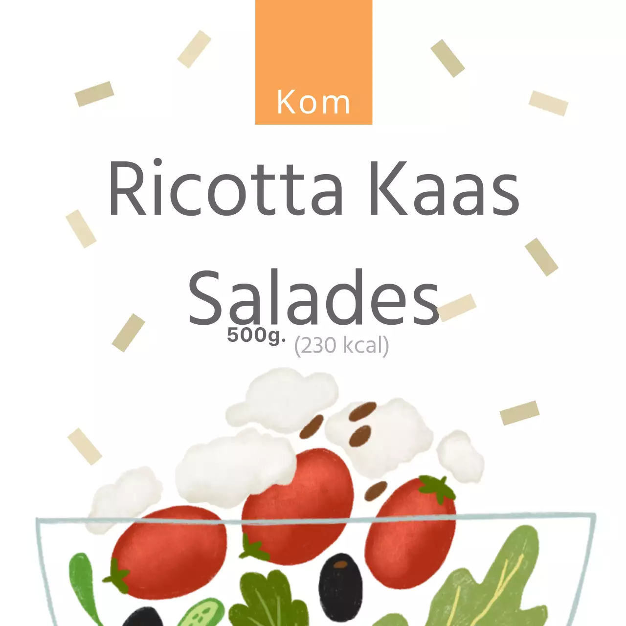 Salade van ricotta en kaas