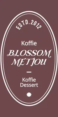 Het logo van het café is een sentimenteel bruin en wit kleurenschema.