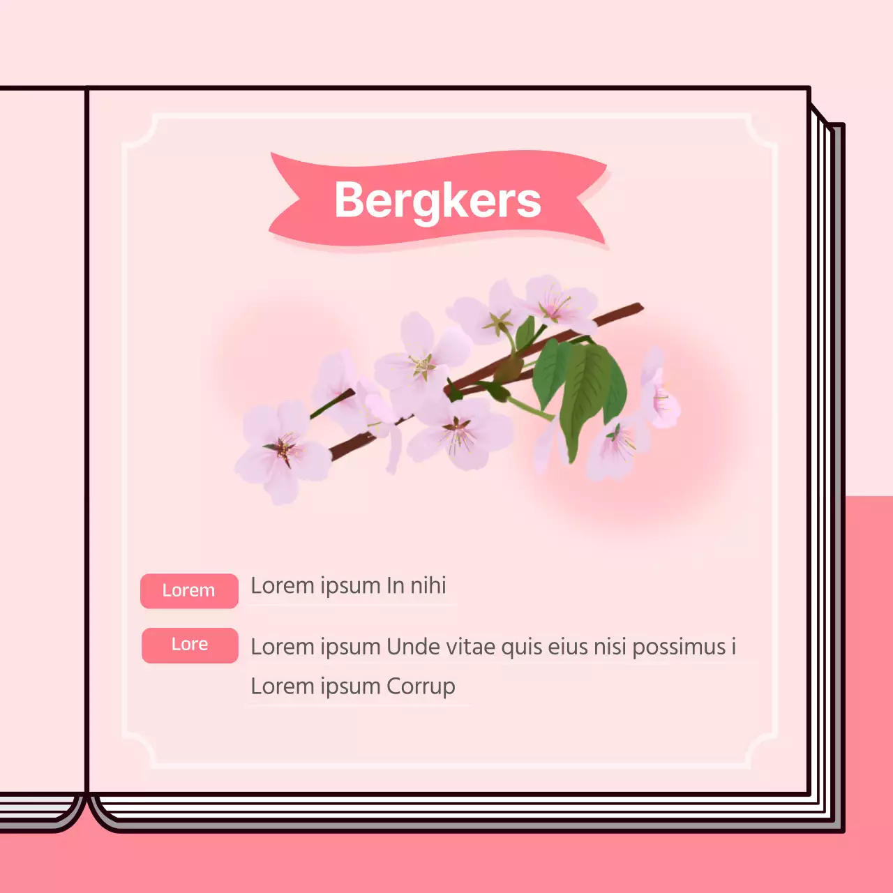 Informatief kersenbloesem boek concept in pastelkleuren