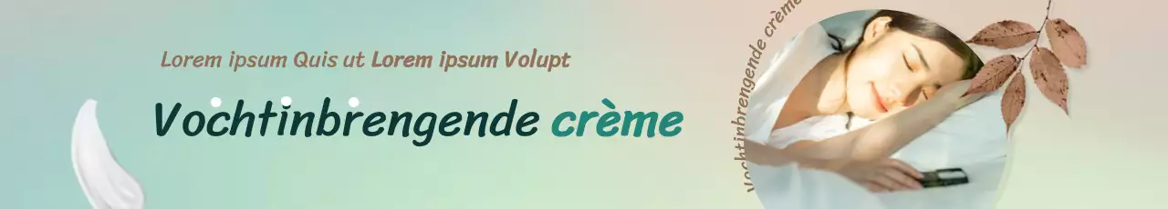 Autumn mood vochtinbrengende crème cosmetica promotionele banner horizontale rechthoek in bruin en turquoise