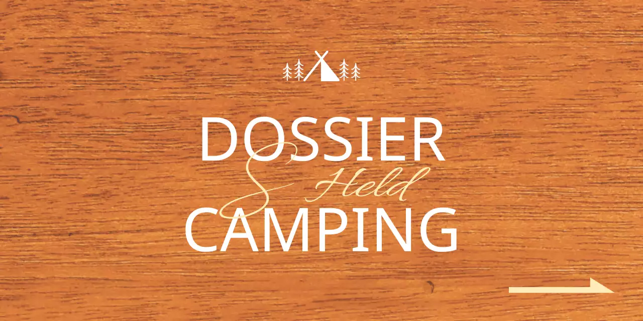 Een locatie voor een campingkantoor met een emotioneel concept met witte en gele campingillustraties