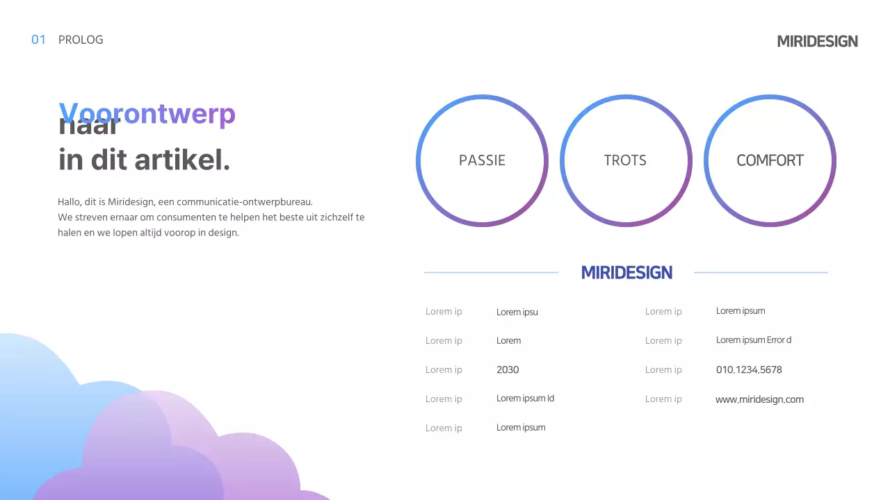 Lichtblauw Kleurverloop IR Sjabloon