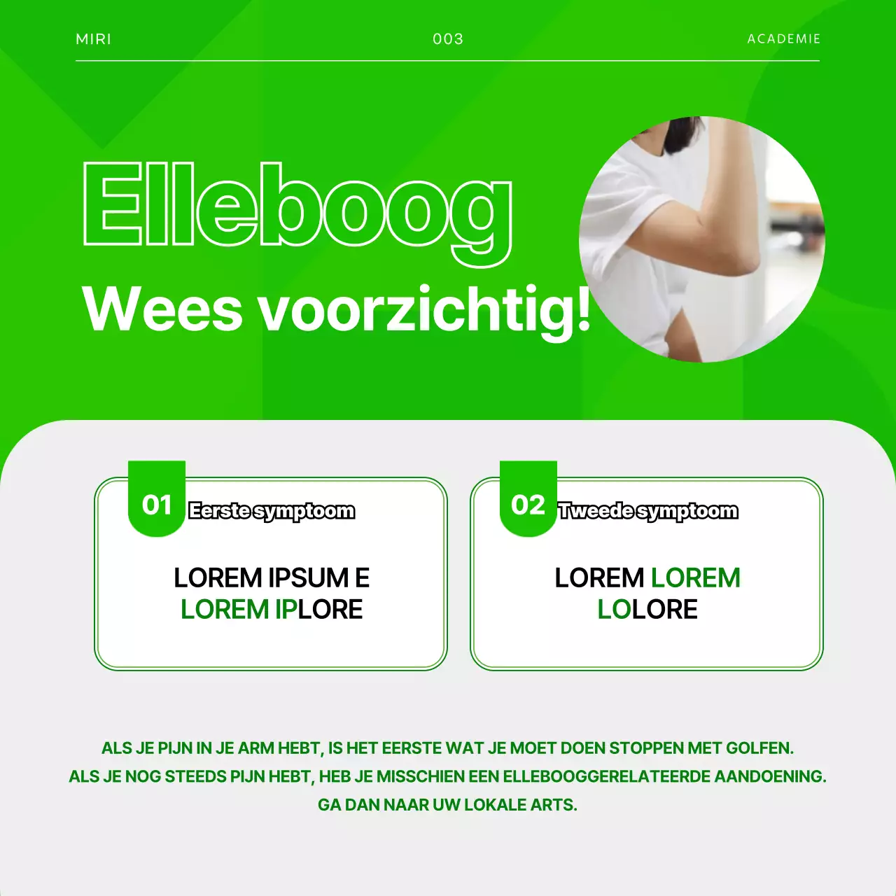 Golfblessures bij Green en Grey CardNews