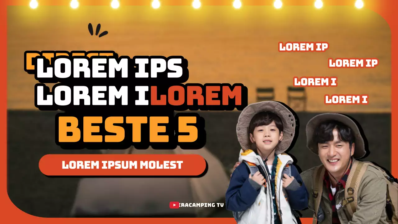 YouTube thumbnail van oranje camping reviews