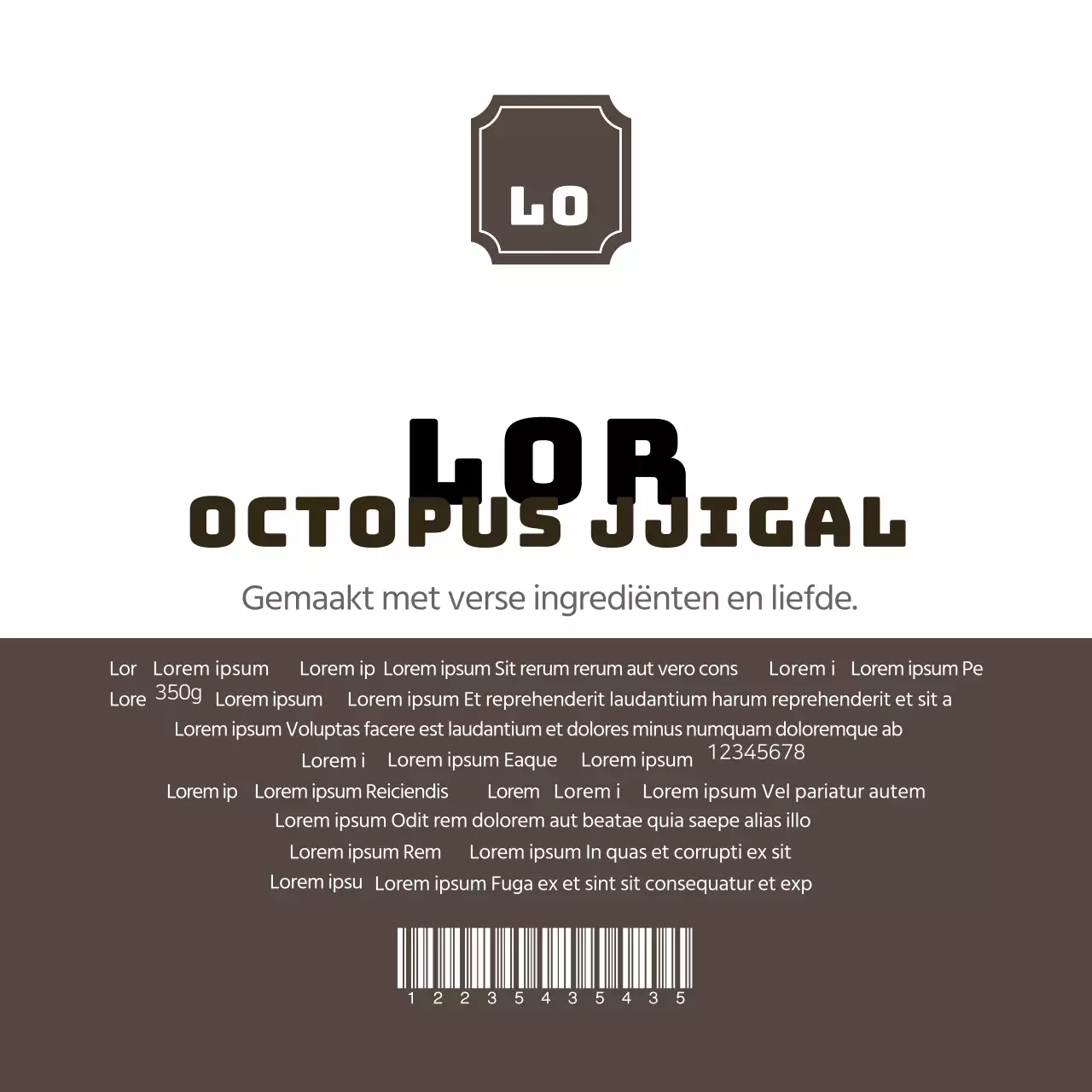 Etiketten voor binnenlandse octopus