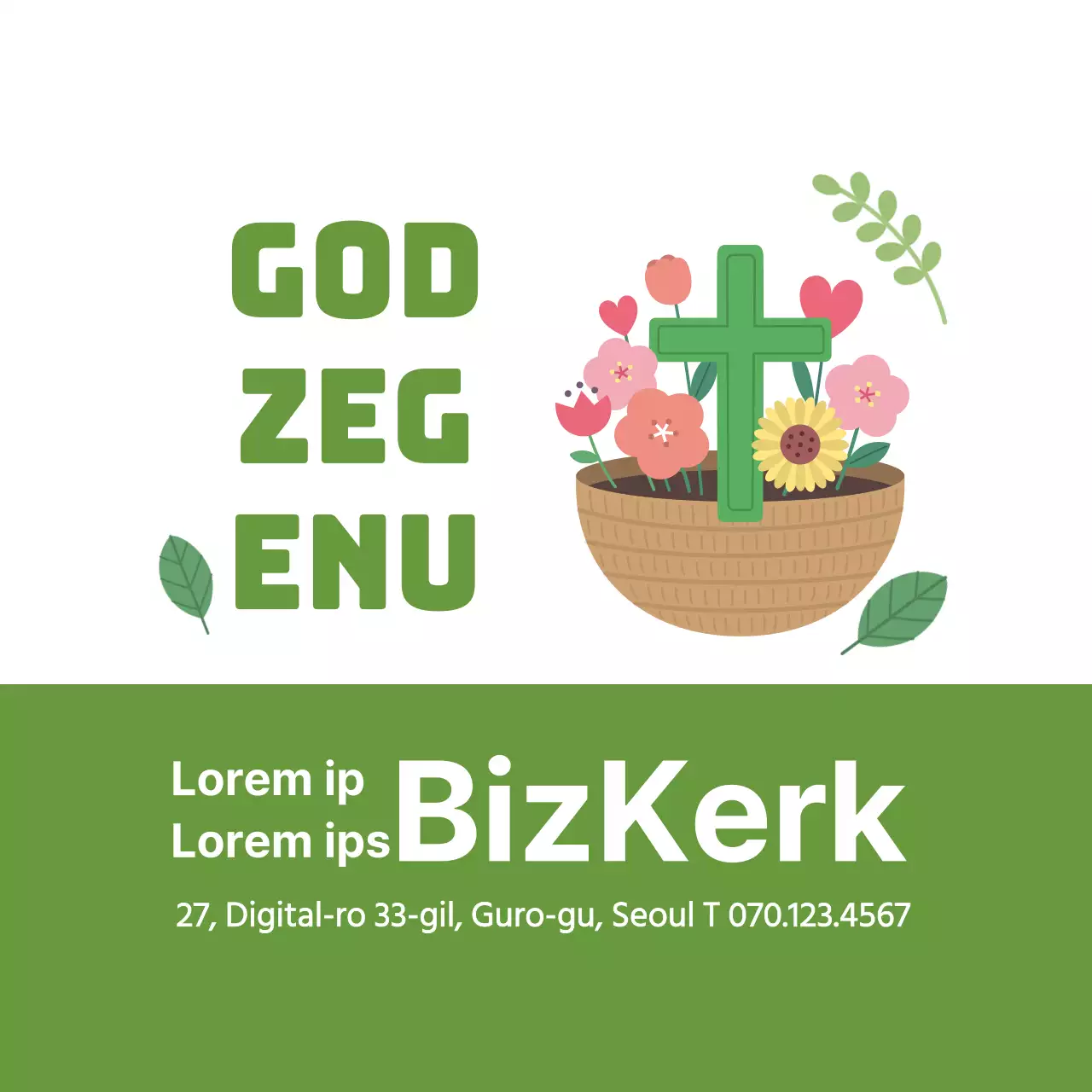 Lichtgroene eenvoudige illustratie kerk