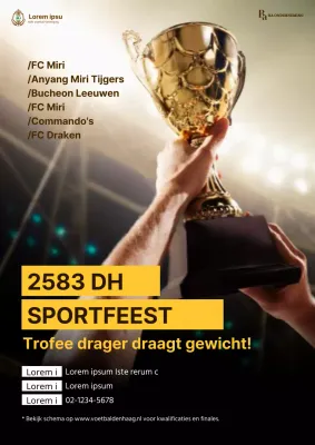 Foto voetbalposter in geel