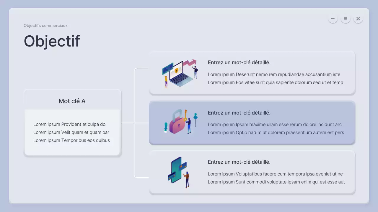 Un profil d'entreprise tridimensionnel bleu et gris