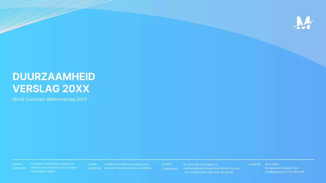 Lichtblauw keurig ESG duurzaamheidsverslag presentatie ppt