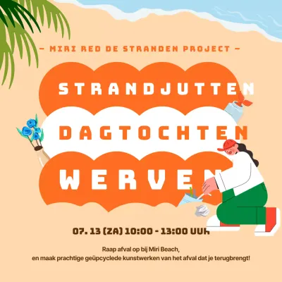 Oranje en schattig strandjutten ervaring werving