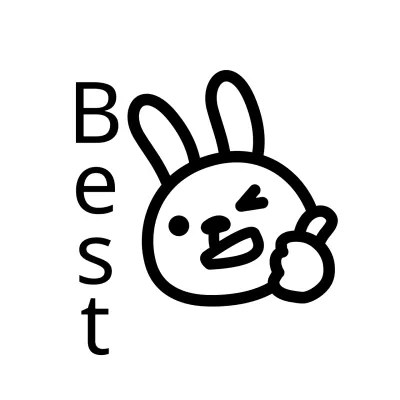 Een eenvoudig compliment met een illustratie van een zwart konijntje