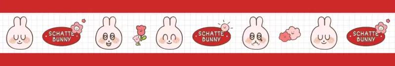 Rood en wit konijntje illustratiepatroon in een aaibare en schattige stijl