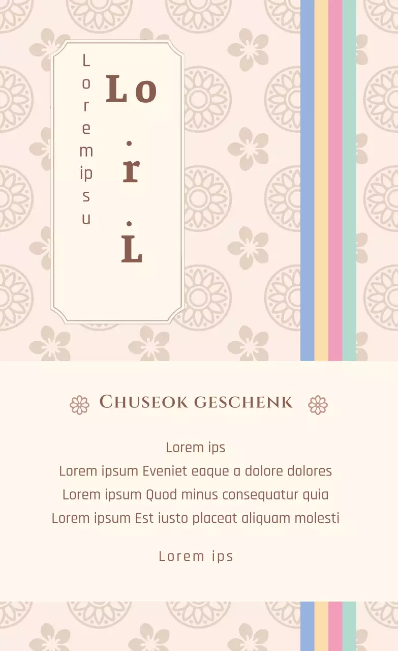 Beige en bruine medicijnen met traditioneel patroon en Chuseok-cadeaus