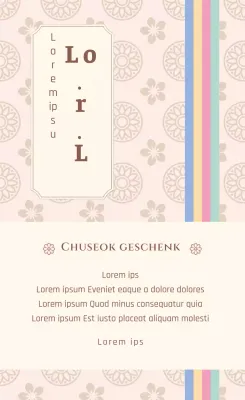 Beige en bruine medicijnen met traditioneel patroon en Chuseok-cadeaus