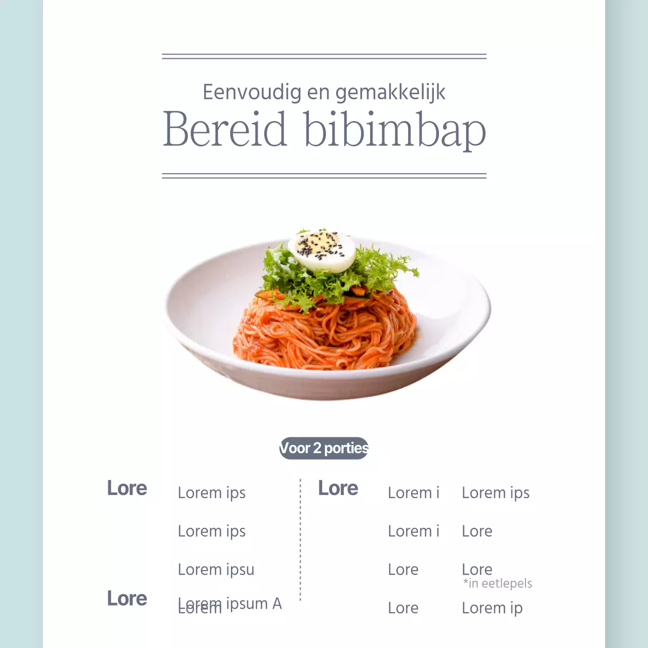 Bibimbap Noedels Recept