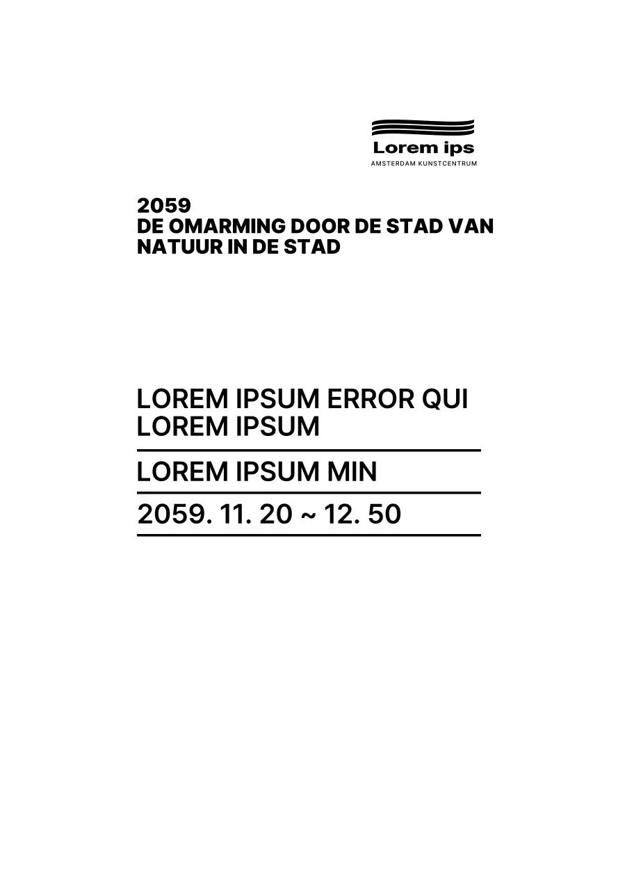 Zwart en eenvoudige tekst lay-out stijl Fototentoonstelling informatiegids