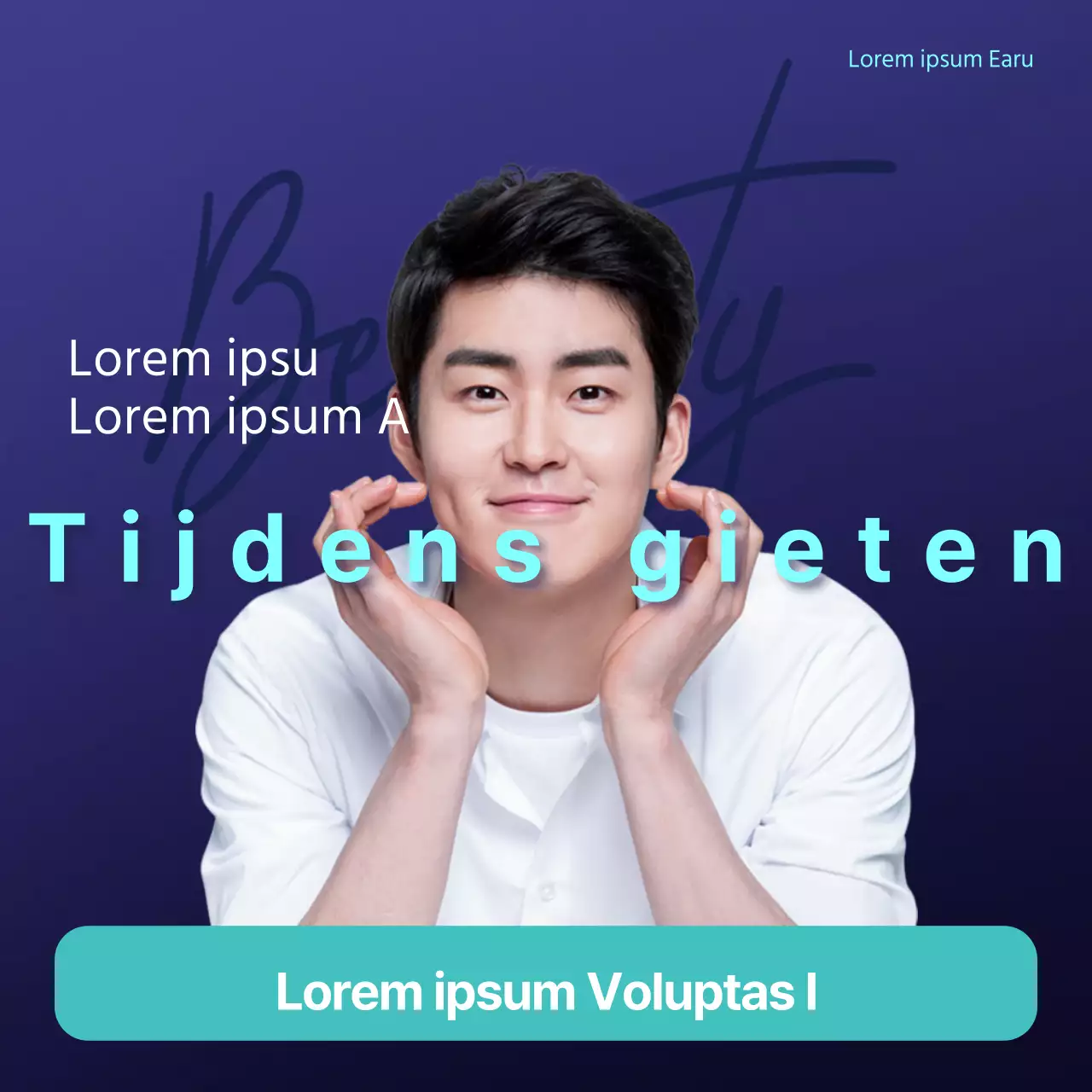 Zwart en blauw mannelijk model plastische chirurgie consultatie applicatie thema