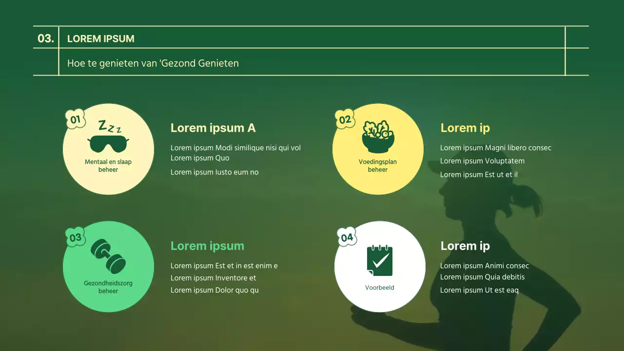 Groen en geel thema gezond eten & gezond genieten