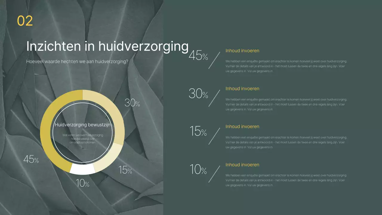 Groene, zwarte toon schoonheidsverzorgingsproductengids