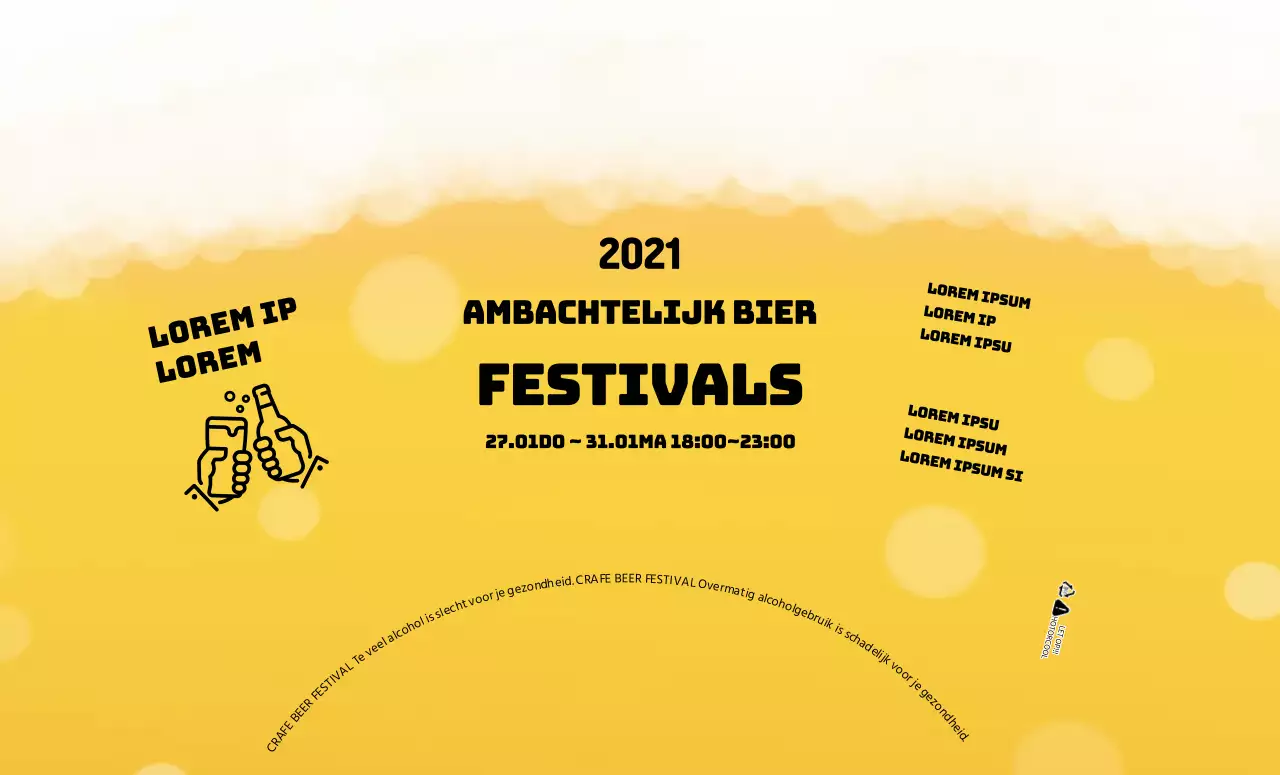 Geel schuim illustratie ambachtelijk bierfestival