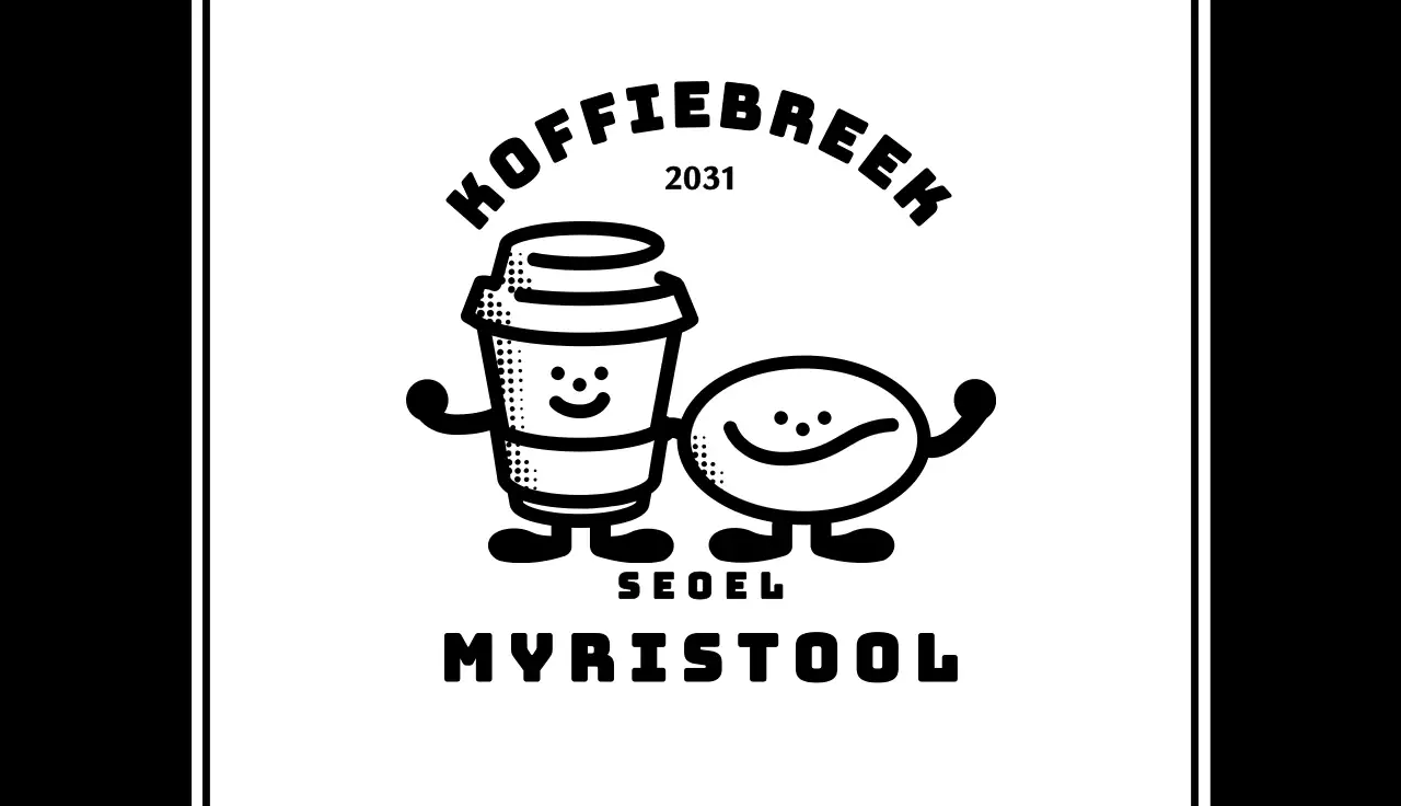 Retro caféfiguren in zwart-wit