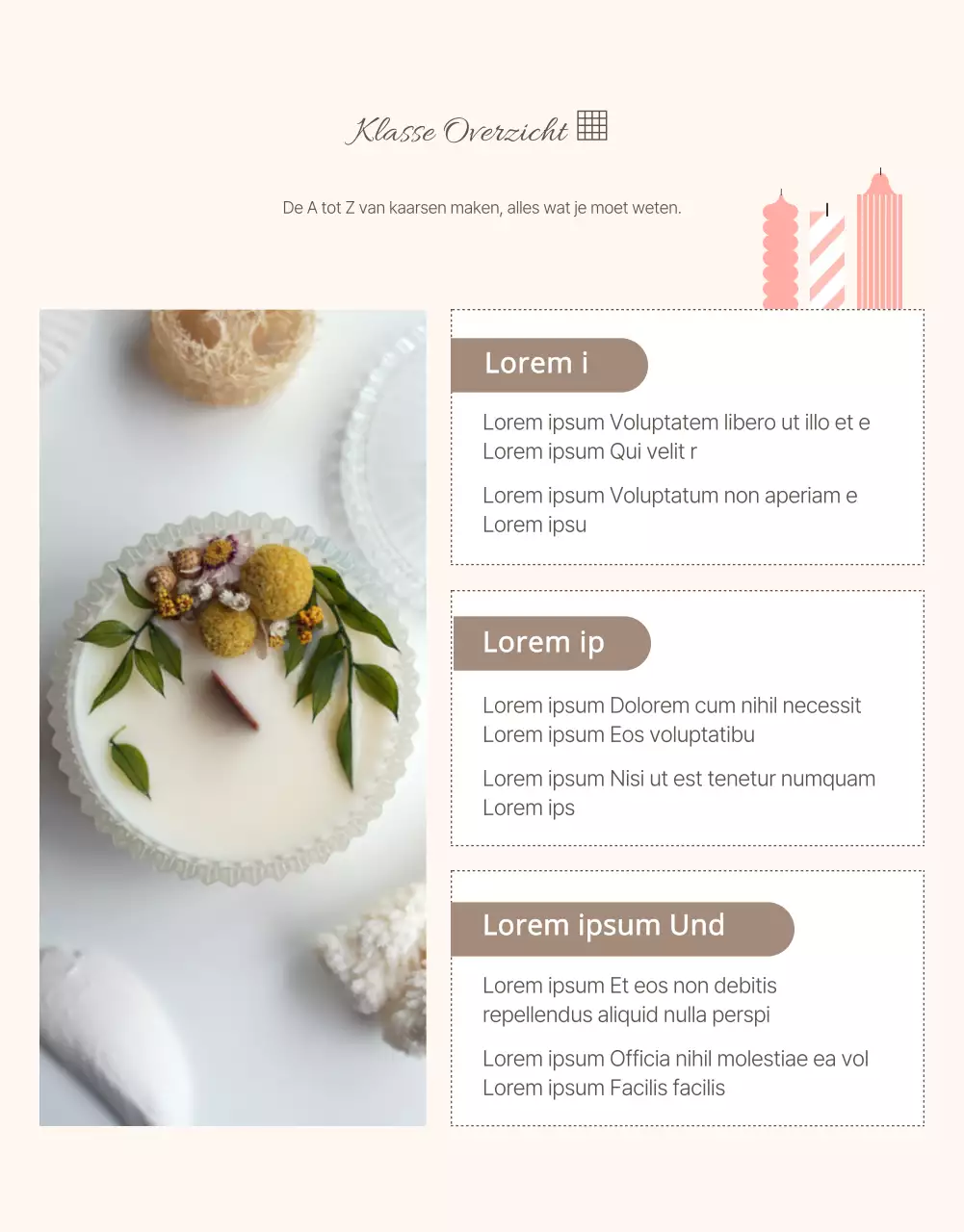 Gids voor de Online Kaars Eendaagse Klas in Beige