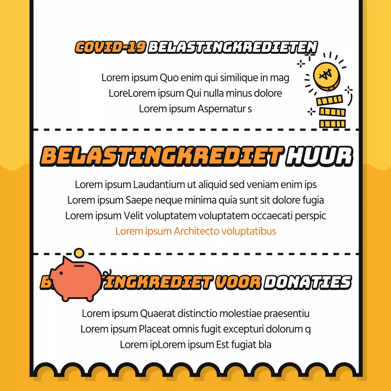 Ontvangstbewijs met gele achtergrond eindejaarsafrekening cardnews