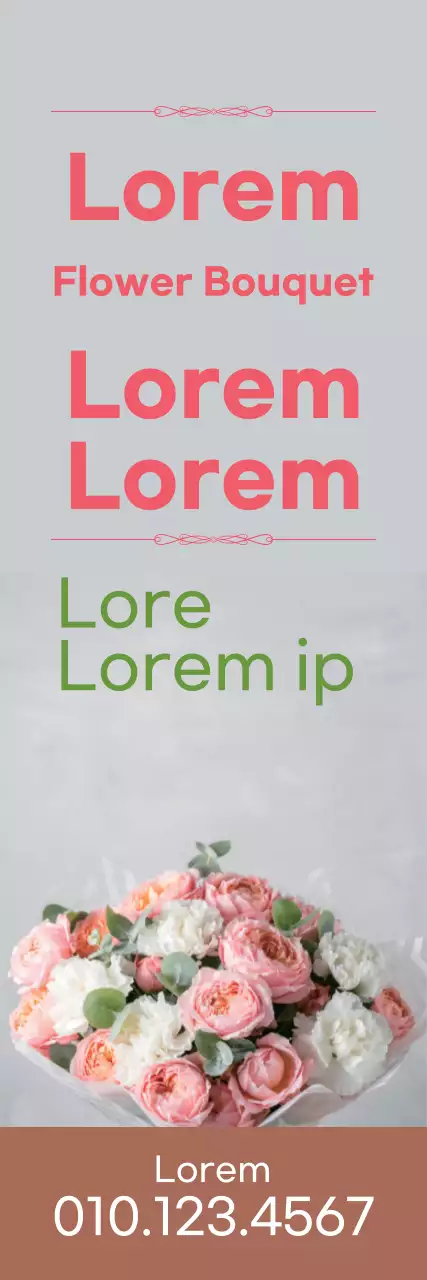 Highlighted photo with pink lettering Promote a neat flower shop