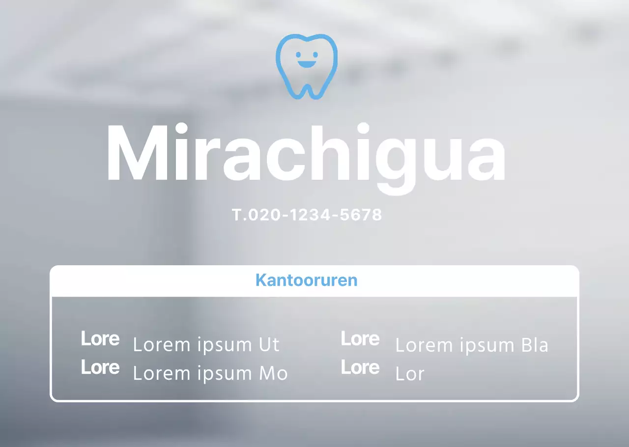 Lichtblauwe tandartslogo kantooruren poster voor kliniek