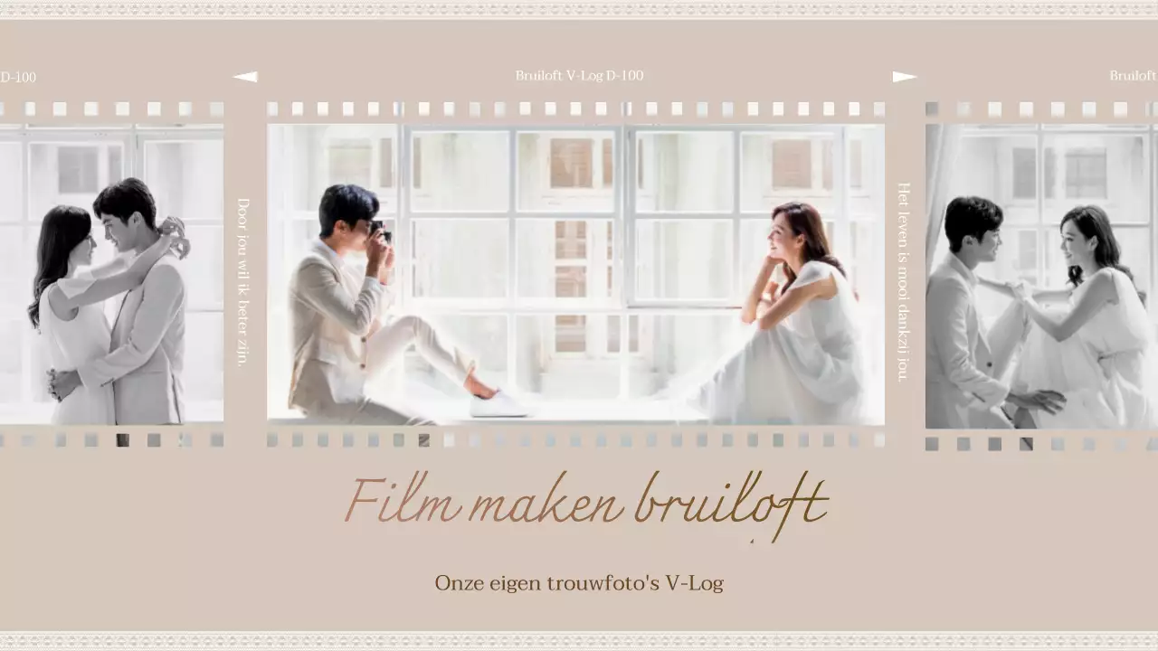 Beige film frame zelf bruiloft vlog
