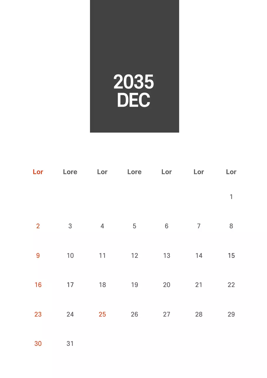 Eenvoudige zwart-wit gelinieerde kalender