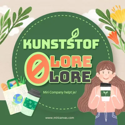 Groen handgetekend campagne-thema voor natuurbehoud