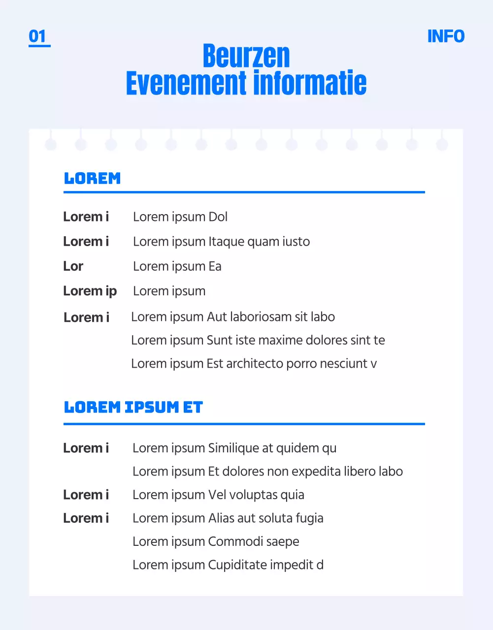 Een blauw gekleurde, trendy en jonge toelatingsbeurs voor universiteiten (detailpagina)