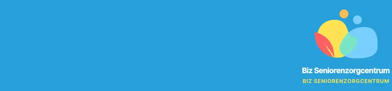 Afgerond en eenvoudig menselijk symbool in logostijl met blauwe en kleurrijke kleurencombinaties voor personeel in zorgcentra