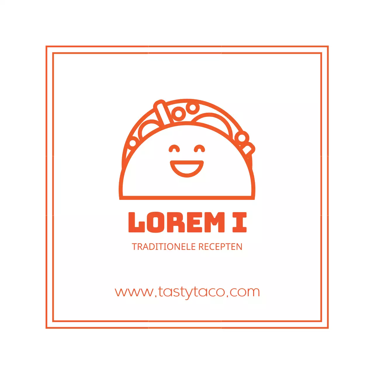 Oranje illustratie schattig eenvoudig restaurant taco's