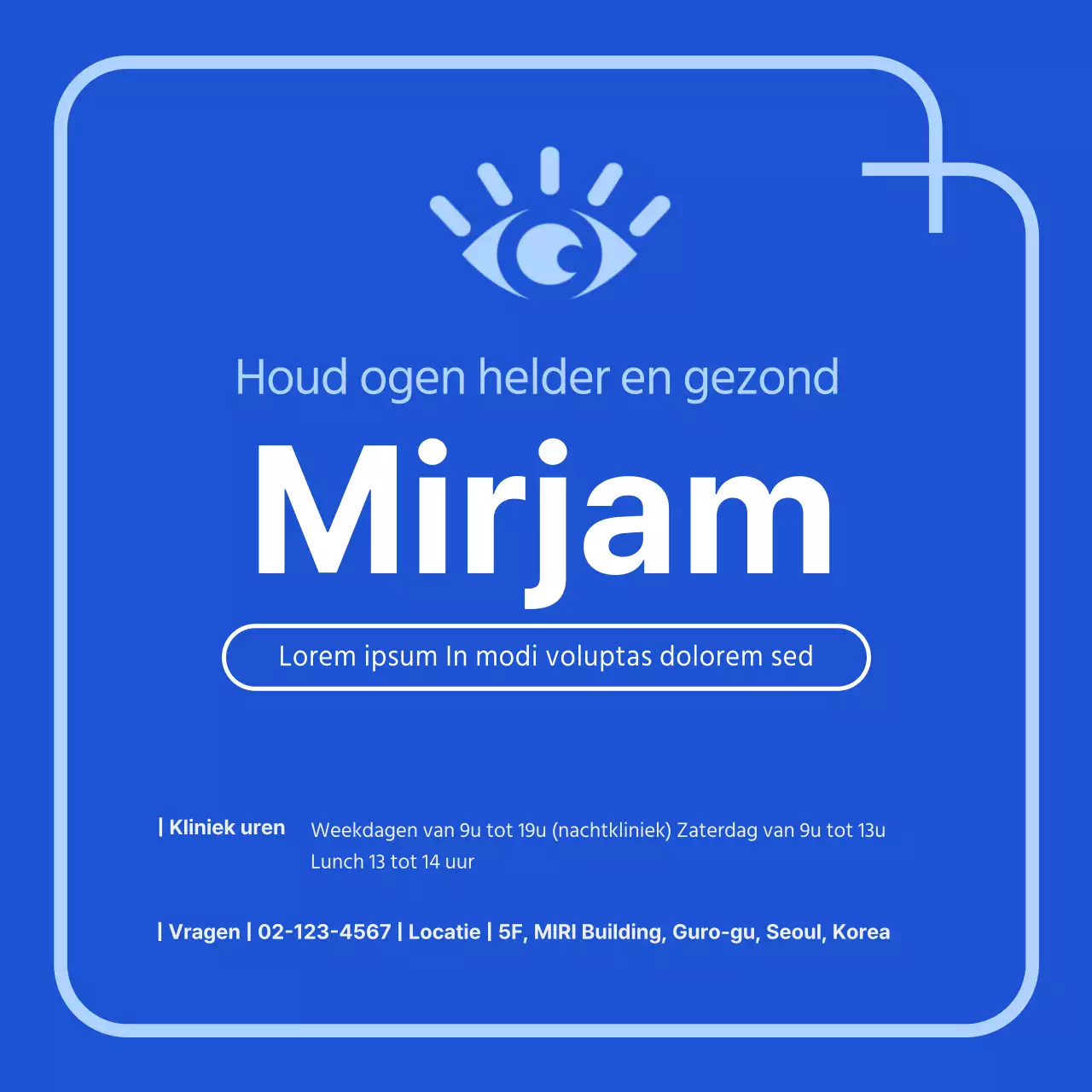 Nette conjunctivitis in lichtblauw en wit CardNews