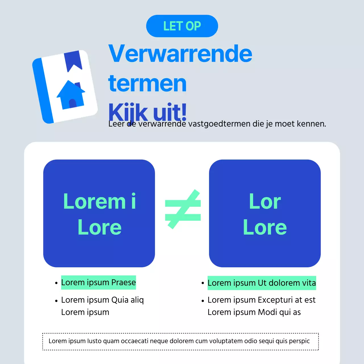 Blauw en mint huispictogram Voorziening voor reparaties op lange termijn