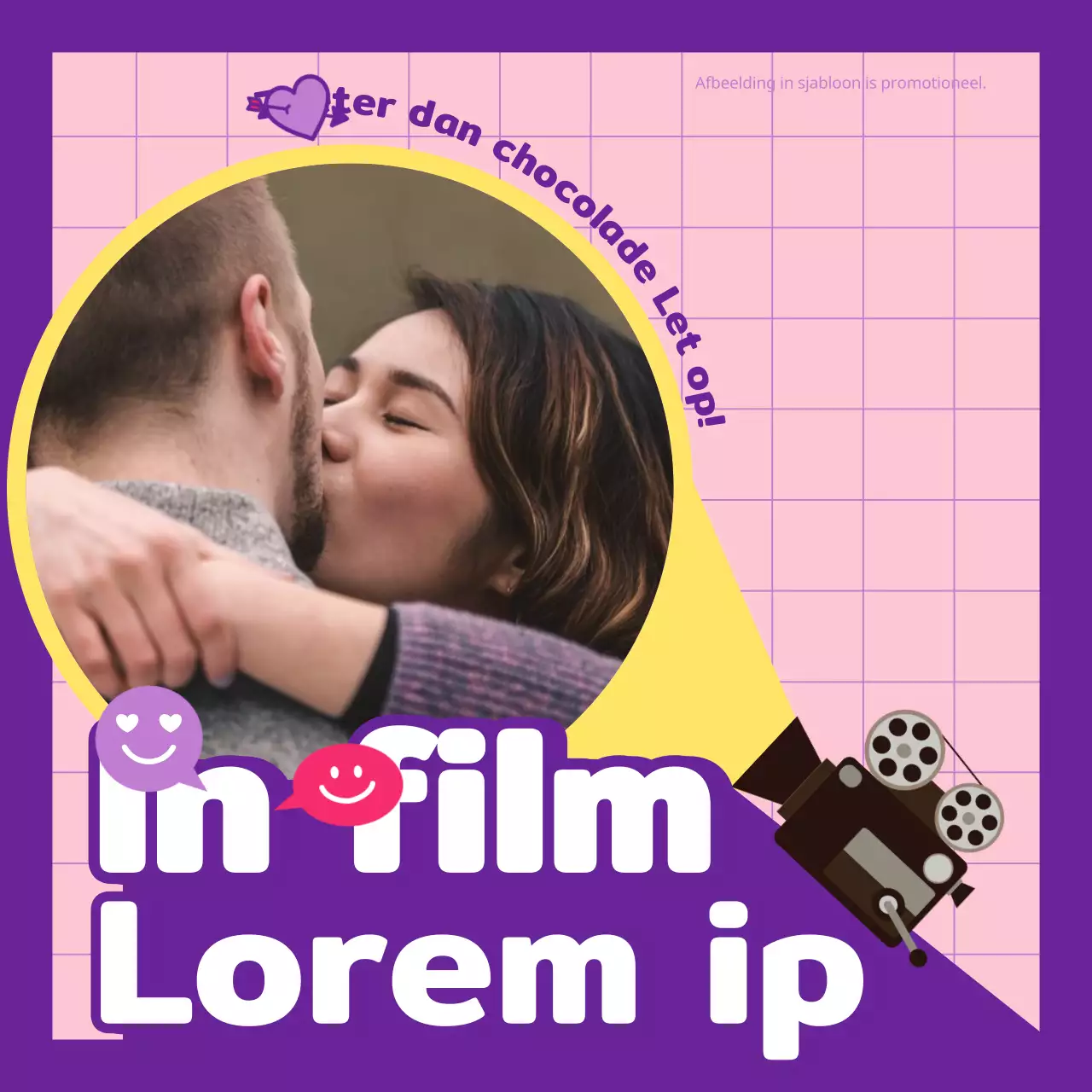 Geïnformeerd door een paars romantisch filmconcept