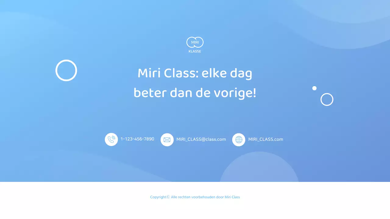 Voorstelpresentatie voor zakelijke diensten met een lichtblauw kleurenschema