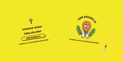 Geel karakter illustratie kerk