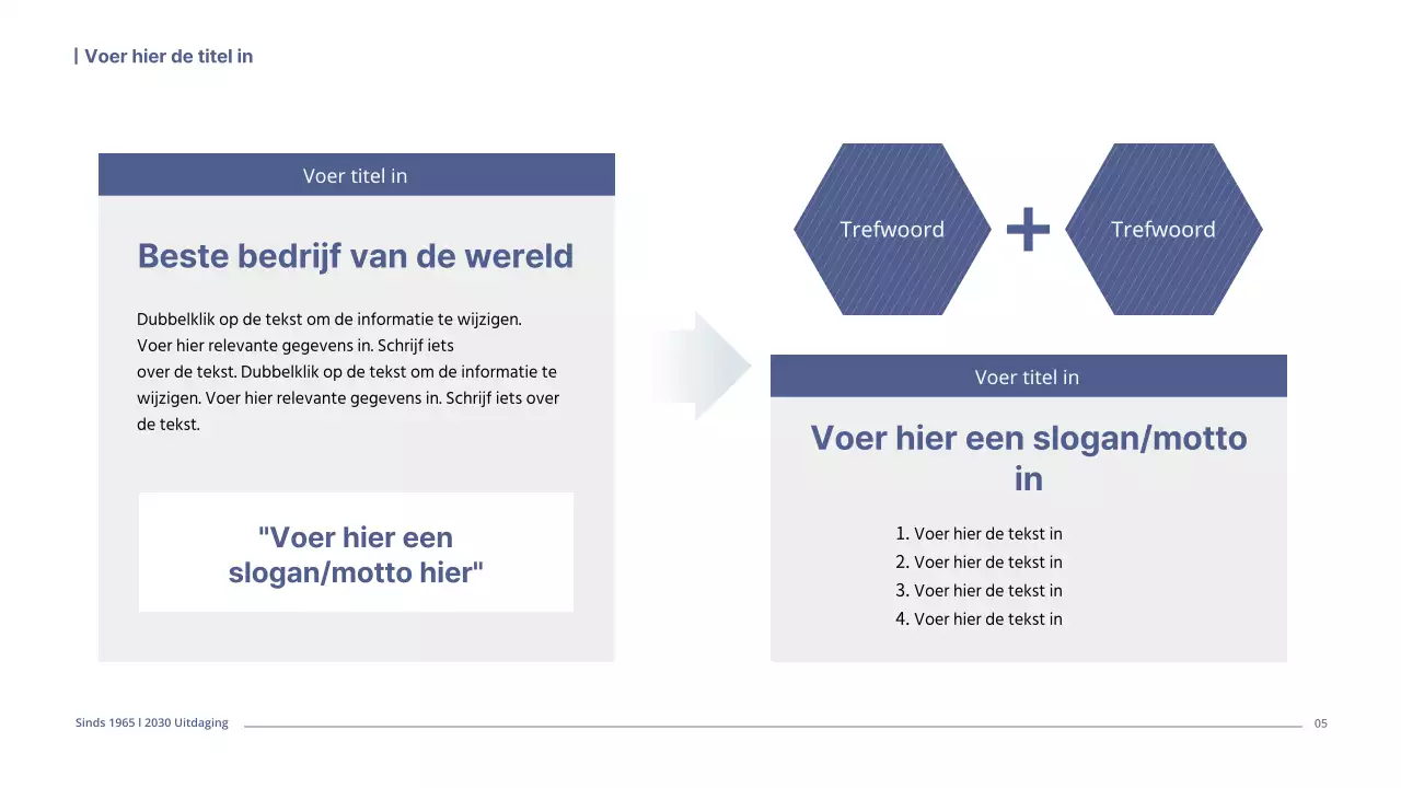 Een eenvoudig ondernemingsplan in marinetinten