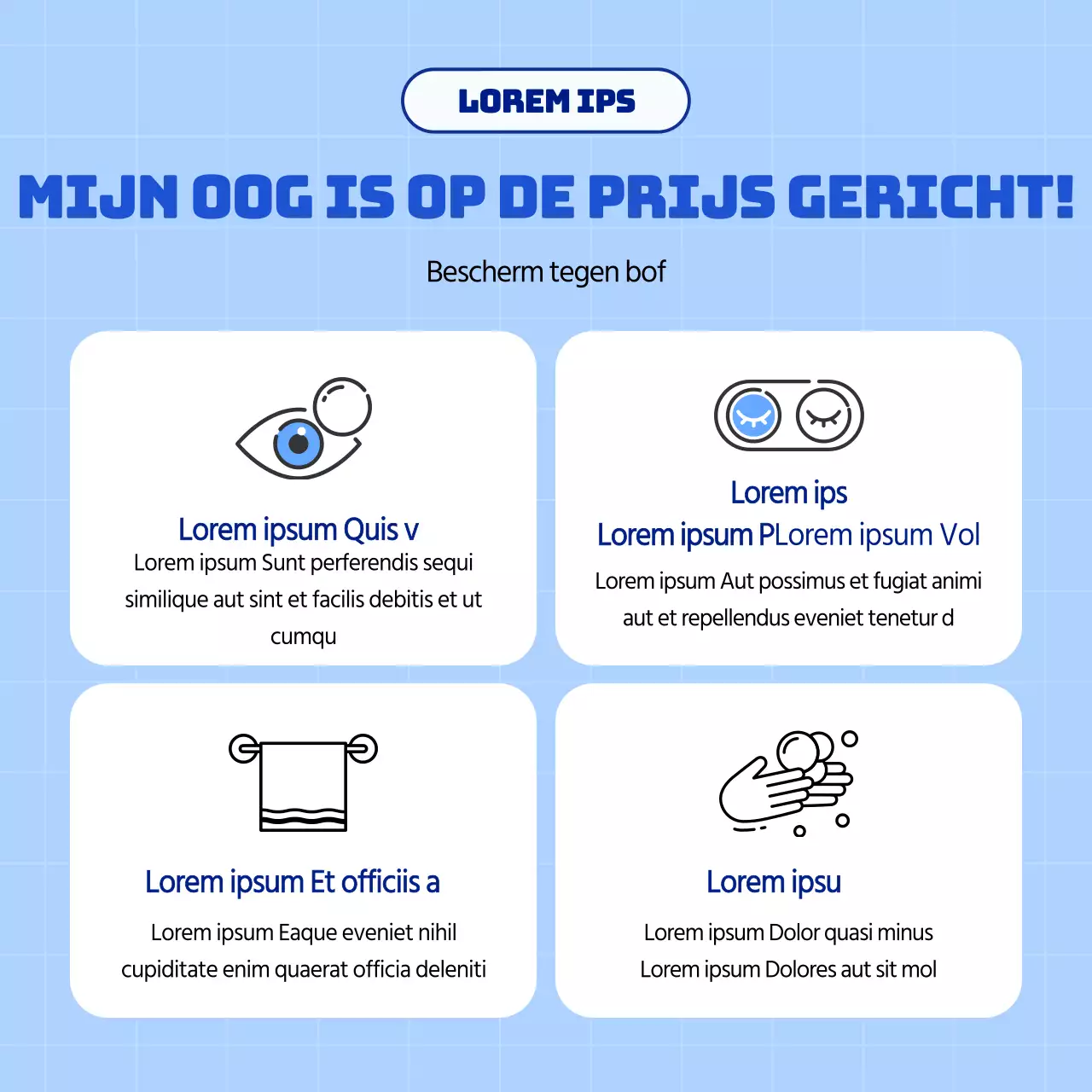 Nette conjunctivitis in lichtblauw en wit CardNews