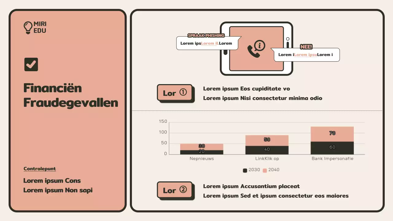  Minimalistische beige en oranje trainingsgids voor fraudepreventie