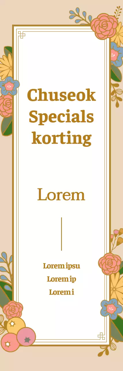 Chuseok bloemenframe_verticale banner