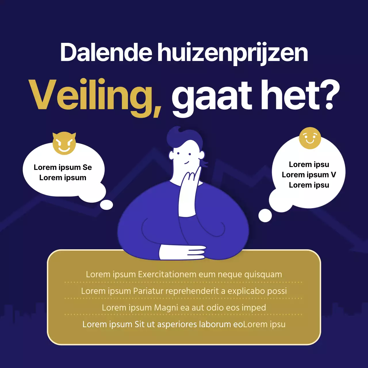 Een gids om te investeren in blauwe en gouden minimalistische vastgoedveilingen