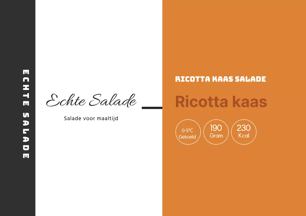 Oranje zwarte illustratie sla voedsel etiket