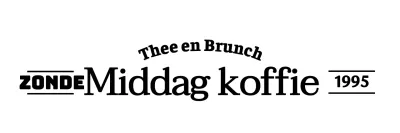 Bedrijfsnaam coffeeshop met eenvoudige, emotionele tekst in zwart